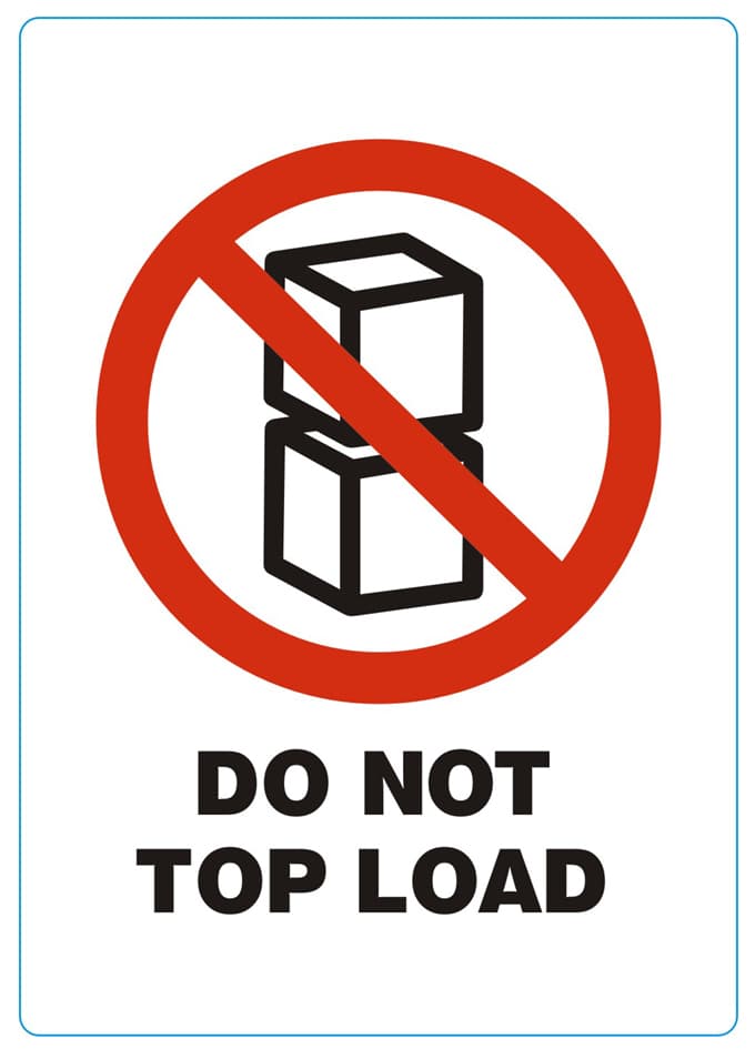 Rillprint Hinweisetiketten , Do Not Top Load,