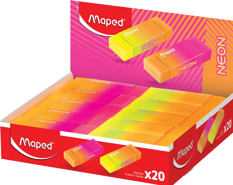 Maped Kunststoff-Radierer Neon, 20er Display