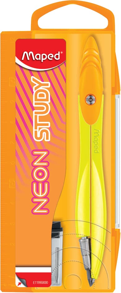 Maped Zirkelkasten Study Neon, Farbig Sortiert