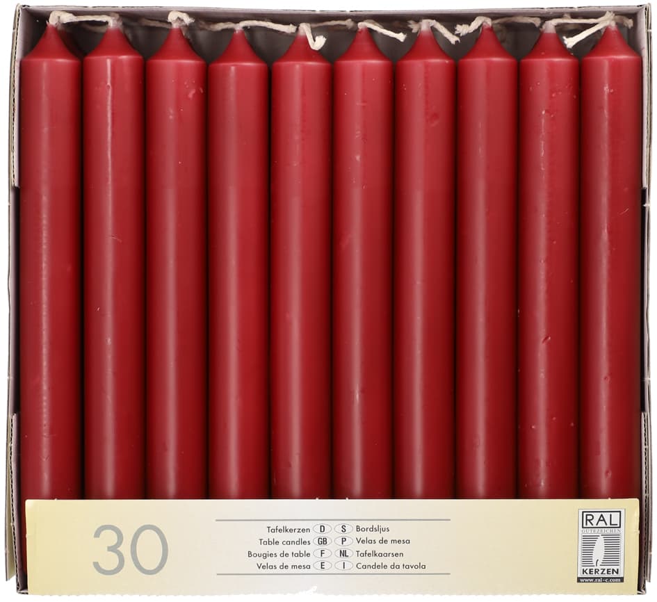 Starpak Tafelkerzen, 21 Mm, Bordeaux, 30er Pack