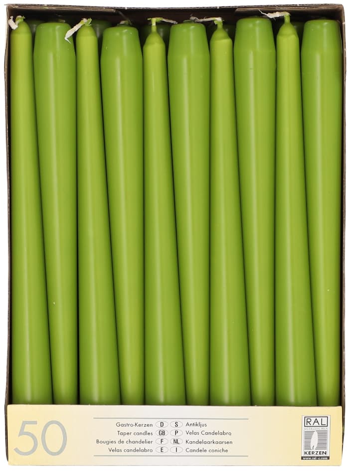 Starpak Leuchterkerzen, 22 Mm, Olivgrün, 50er Pack