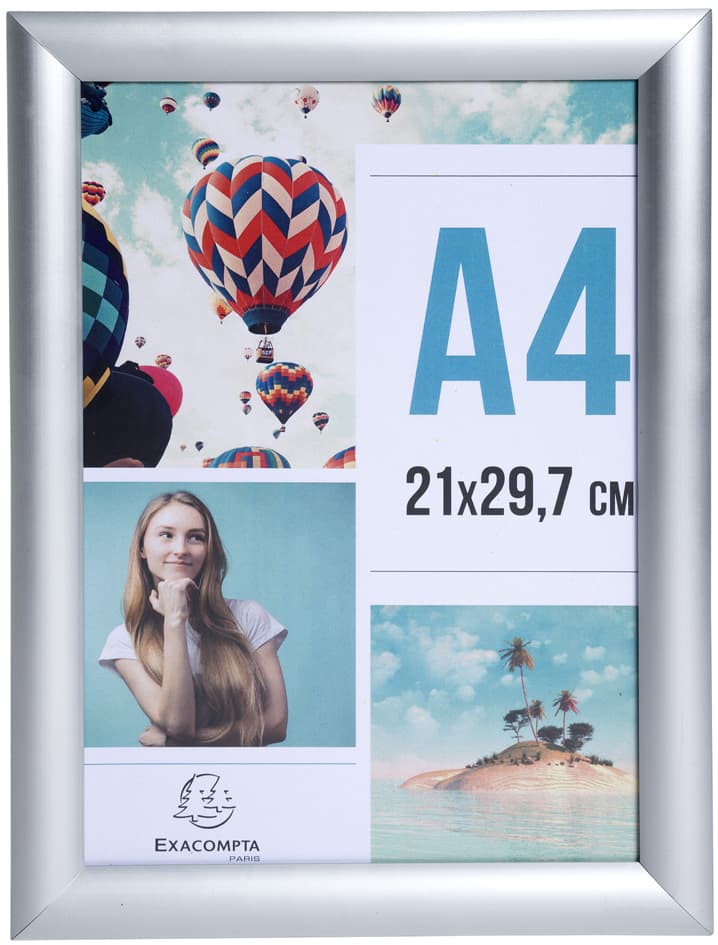 Exacompta Plakatrahmen, Din A4, Silber Eloxiert
