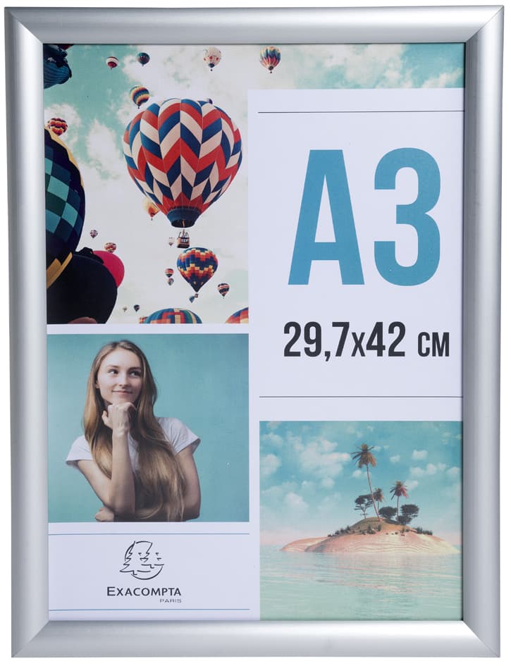 Exacompta Plakatrahmen, Din A3, Silber Eloxiert