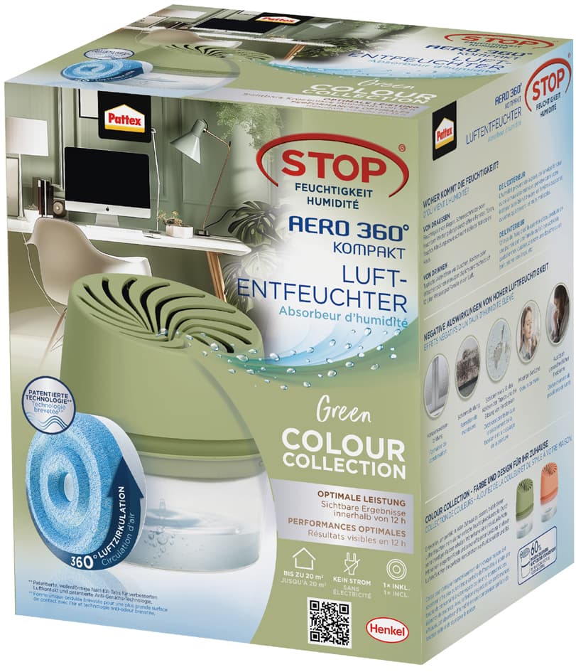 Pattex Luftentfeuchter Aero 360 Grad Kompakt, Grün