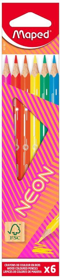 Maped Dreikant-Buntstift Neon, 6er Kartonetui