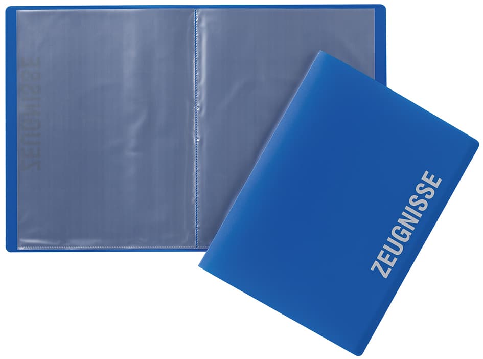 Pagna Zeugnismappe, Din A4, Mit 10 Hüllen, Pp, Blau