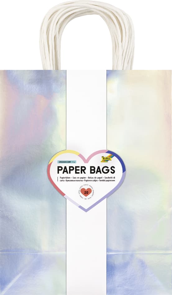Folia Papier-Tragetaschen Irisierend Glänzend, Größe: L