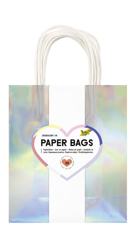 Folia Papier-Tragetaschen Irisierend Glänzend, Größe: M
