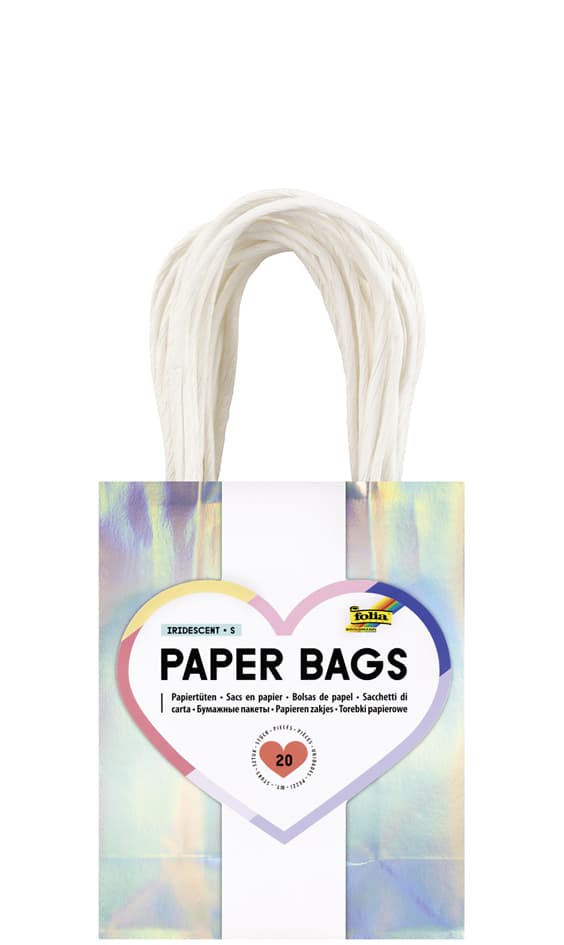 Folia Papier-Tragetaschen Irisierend Glänzend, Größe: S