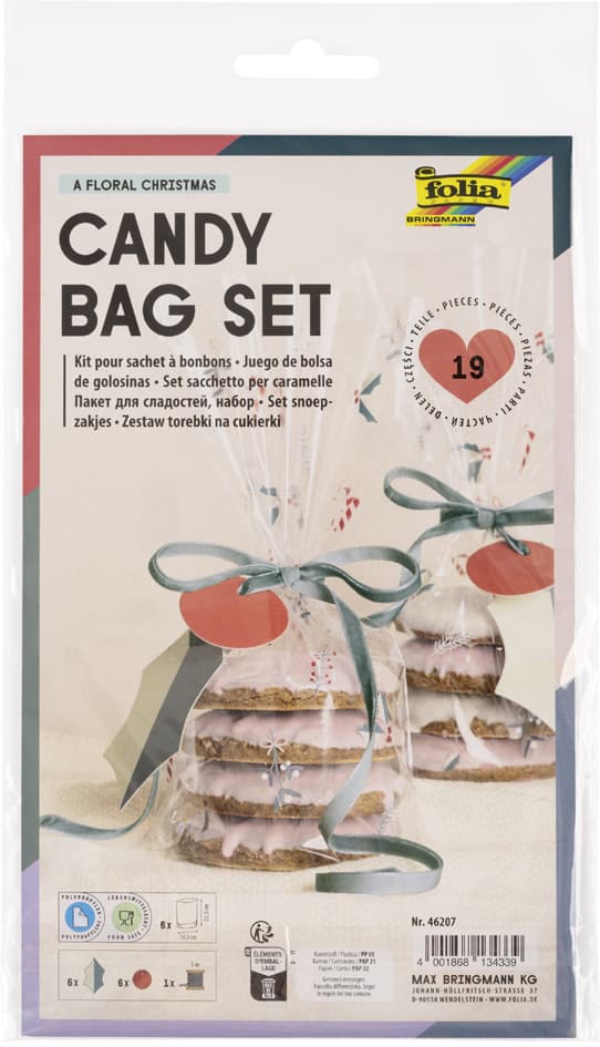 Folia Bodenbeutel-Set / Candy Bag Set , Floral Christmas,