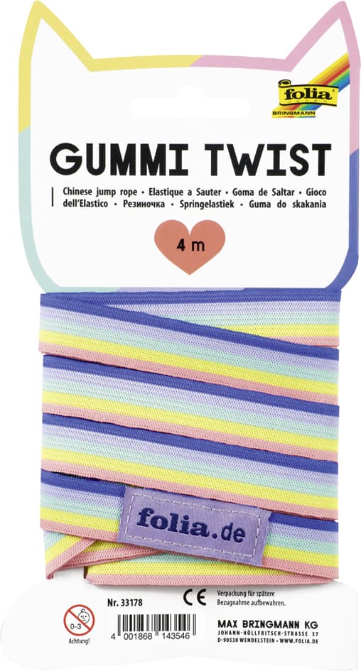 Folia Gummi-Twist Rainbow, 4 M