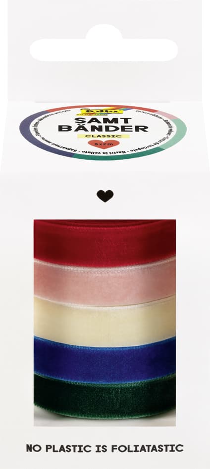 Folia Samtbänder-Set Classic, Farbig Sortiert