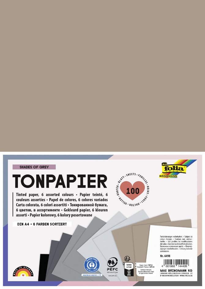 Folia Tonpapier , Shades Of Grey, , Din A4, 130 G/Qm