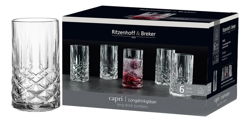 Ritzenhoff & Breker Longdrinkglas Capri, 0,36 L