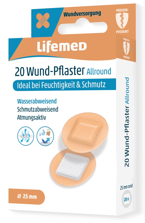 Lifemed Wund-Pflaster , Allround, , Rund, Hautfarben