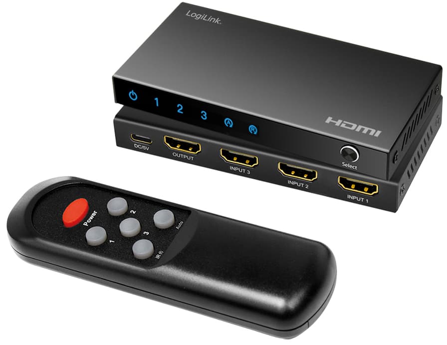 Logilink 4k/60hz Hdmi Switch, 3-Fach, Schwarz