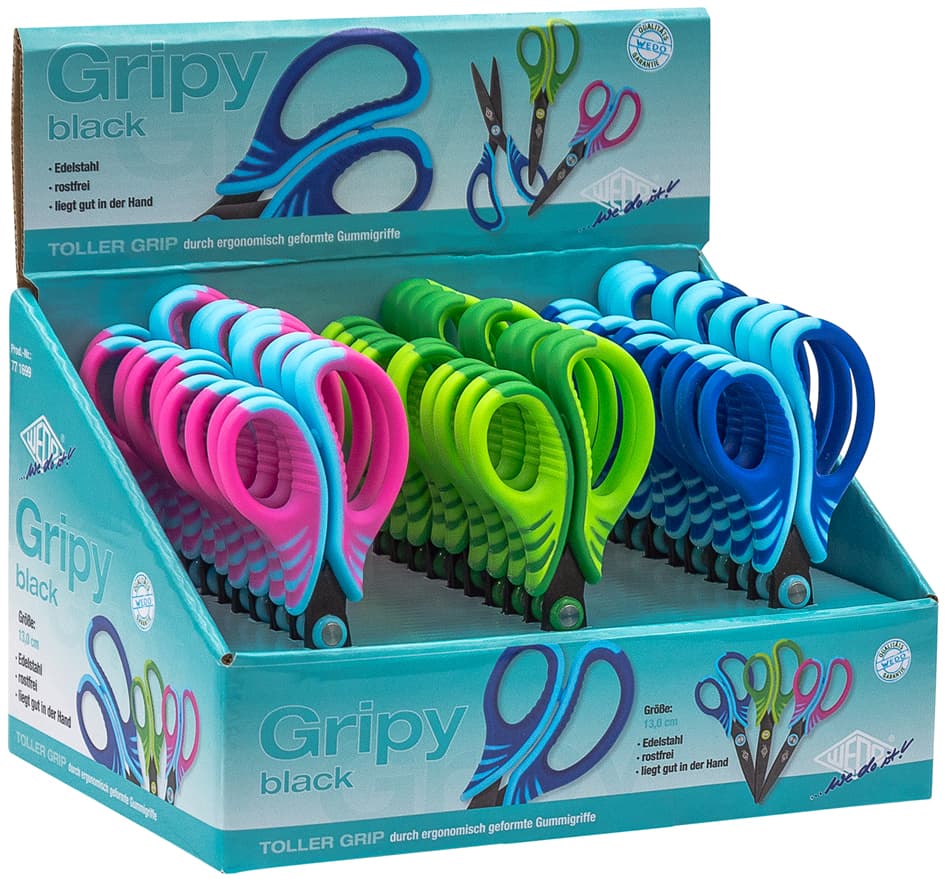 Wedo Bastelschere Gripy Black, Spitz, Länge: 130 Mm, 30er
