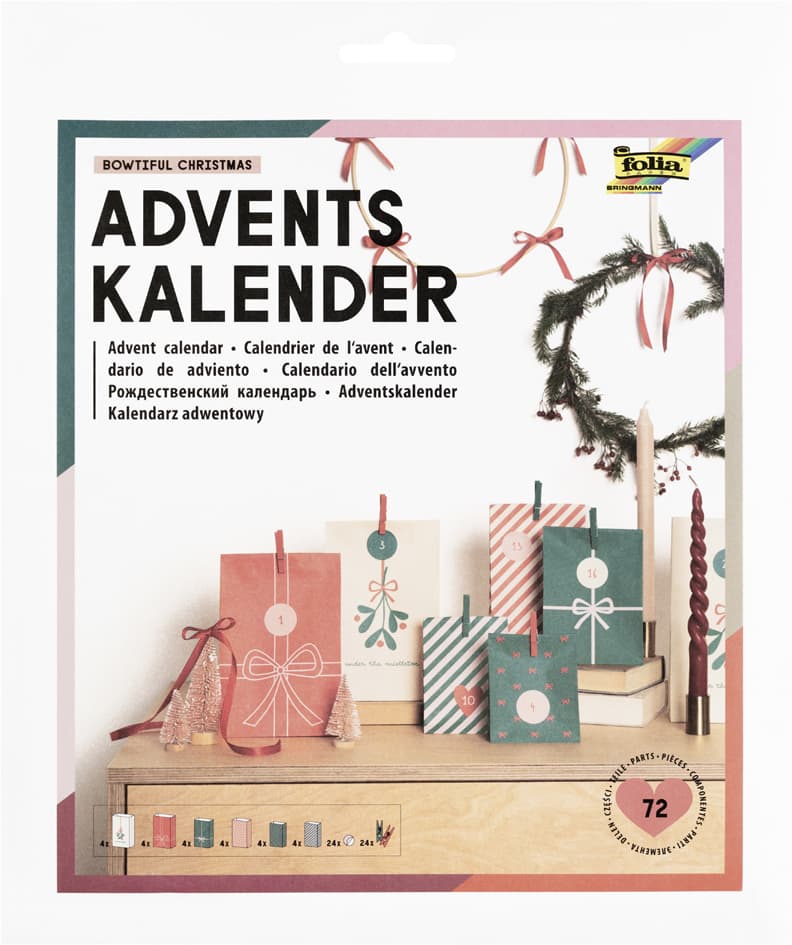 Folia Adventskalender Bowtiful Christmas, 72-Teilig
