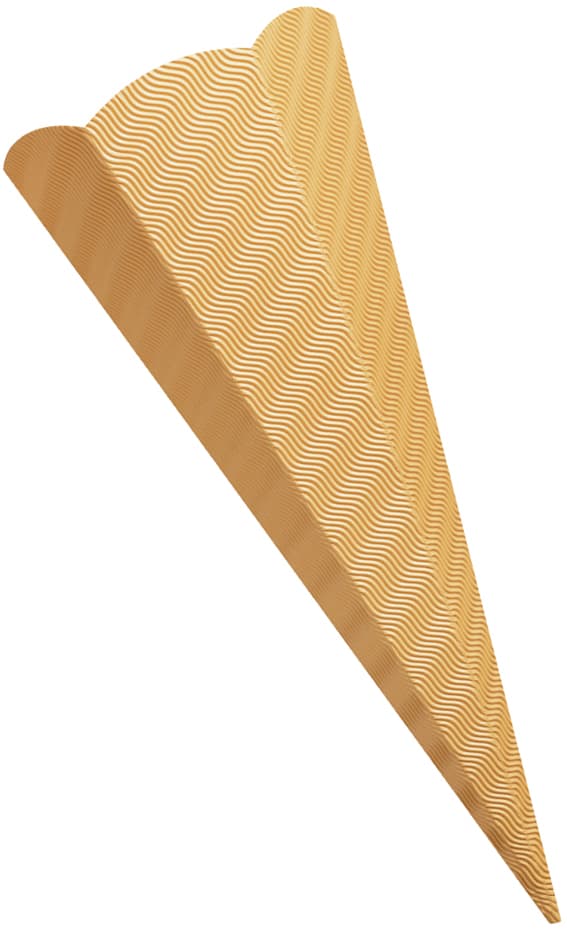 Folia Schultüten-Zuschnitt, 3d-Wellpappe, 6-Eckig, Orange