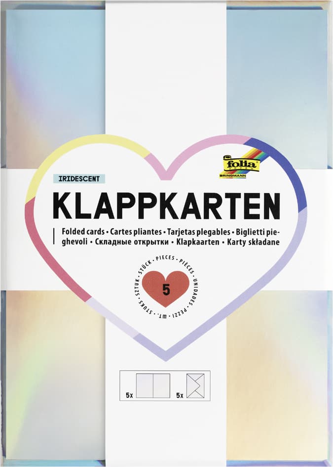 Folia Klappkarten-Set, 105 X 150 Mm, Irisierend