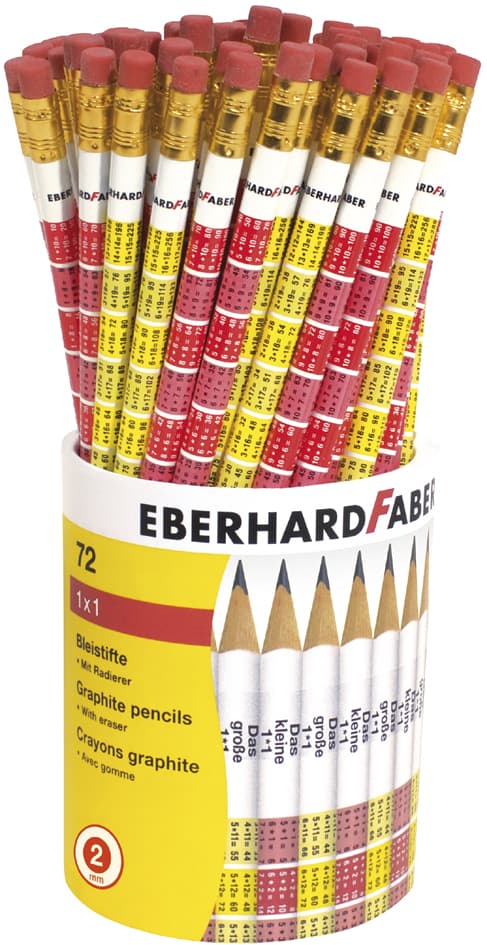 Eberhard Faber Bleistift 1 X 1, Mit Radierer, B, 72er Köcher