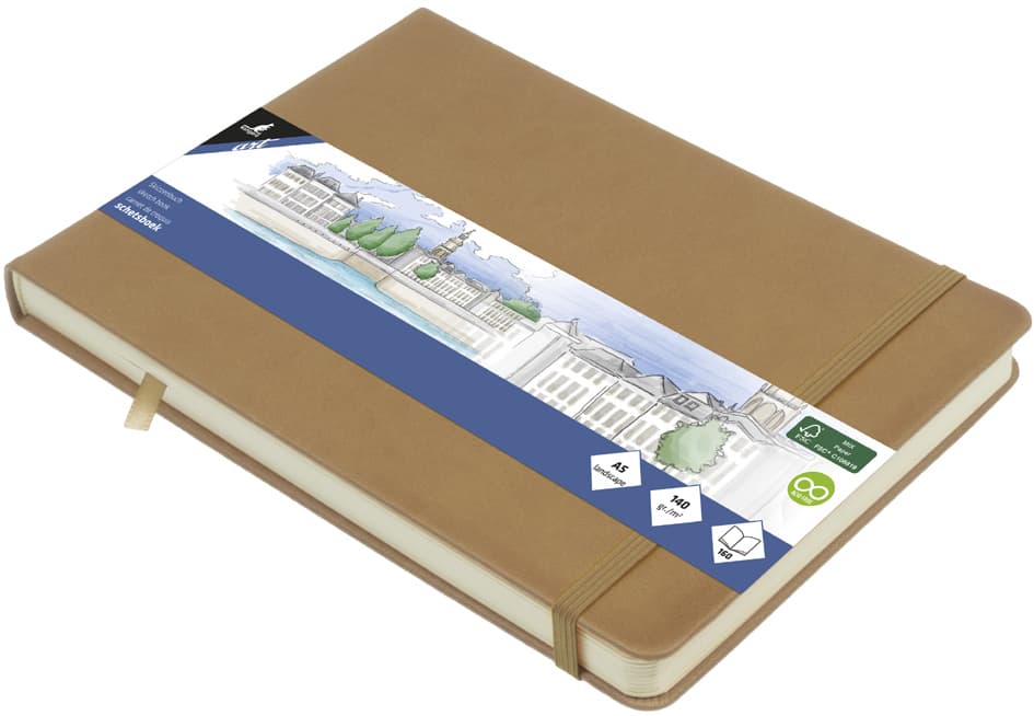 Kangaro Skizzenbuch, 80 Blatt, Din A5 Quer, Taupe