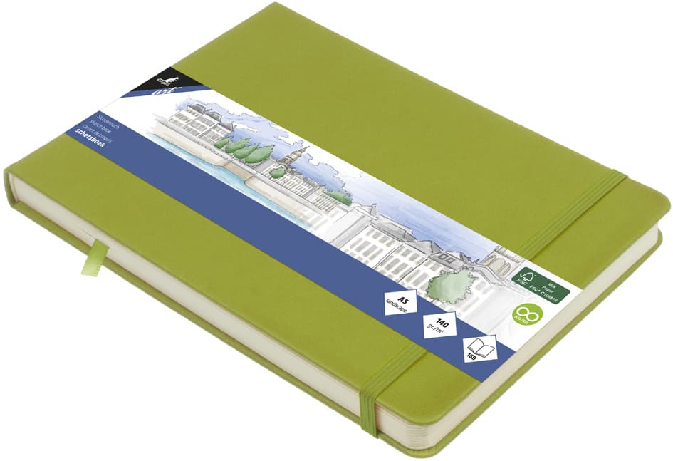 Kangaro Skizzenbuch, 80 Blatt, Din A5 Quer, Lime Green