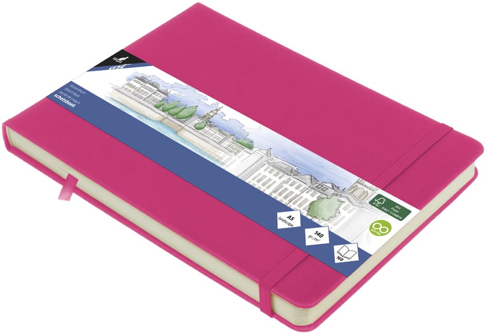 Kangaro Skizzenbuch, 80 Blatt, Din A5 Quer, Hot Pink