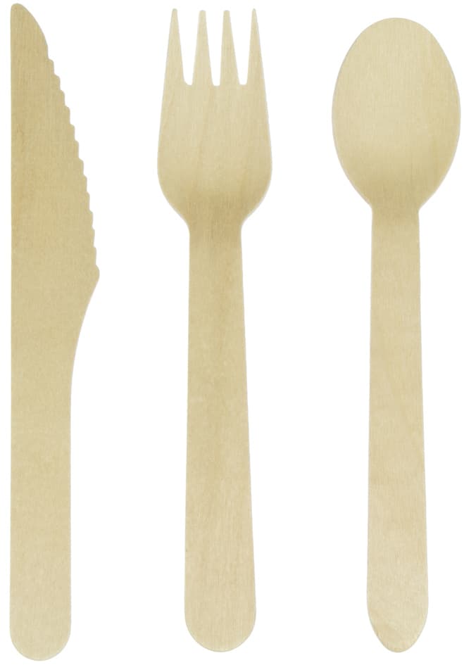 Kangaro Einweg-Besteck-Set, Aus Holz, 200-Teilig