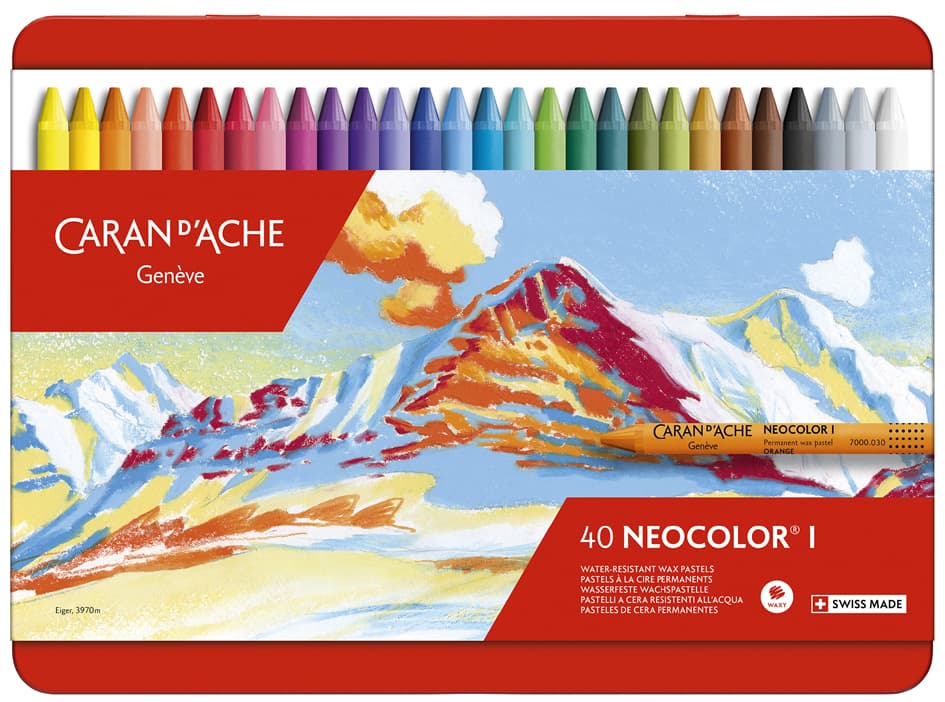 Caran D, Ache Wachsmalstift Neocolor I, 40er Etui