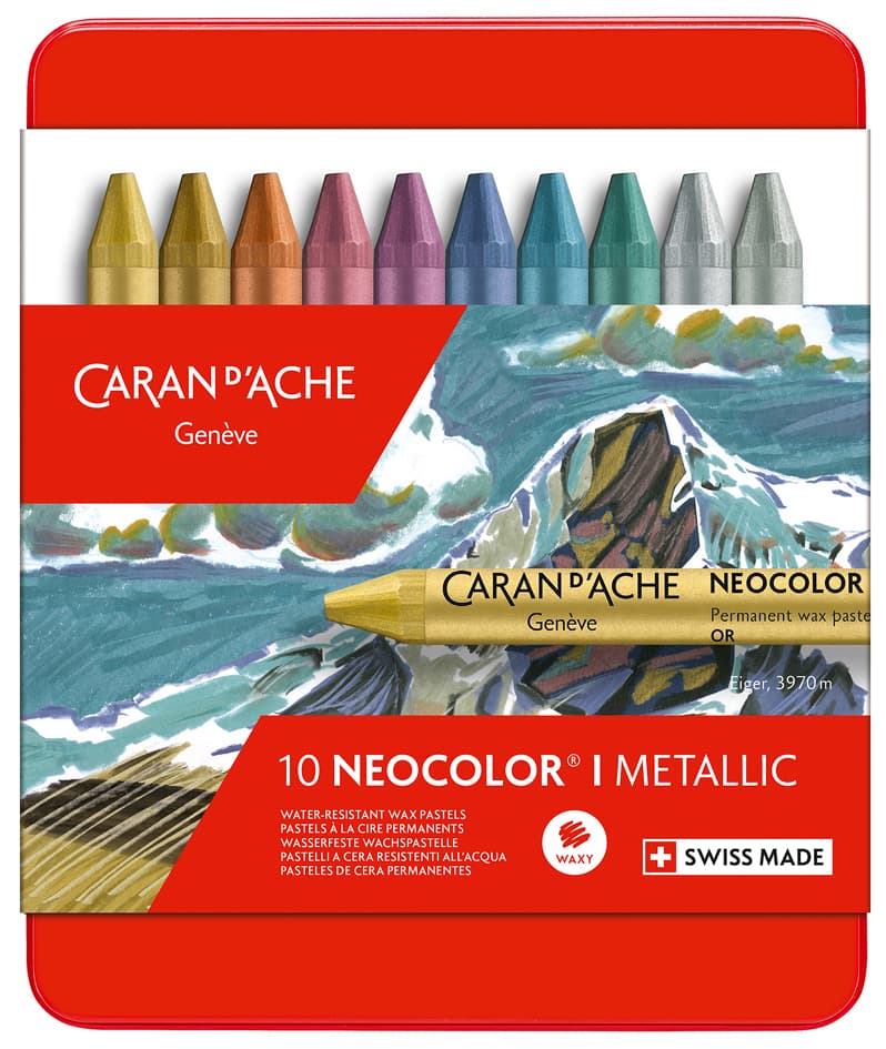 Caran D, Ache Wachsmalstift Neocolor I Metallic, 10er Etui