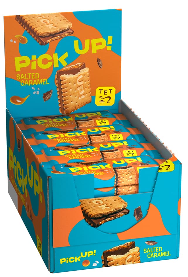 Pick Up! Keksriegel , Salted Caramel, , Display