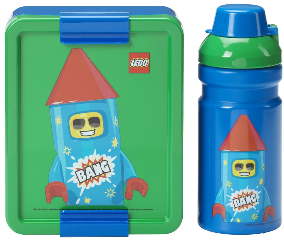 Lego Trinkflasche + Brotdose Lunch Set Firework Guy
