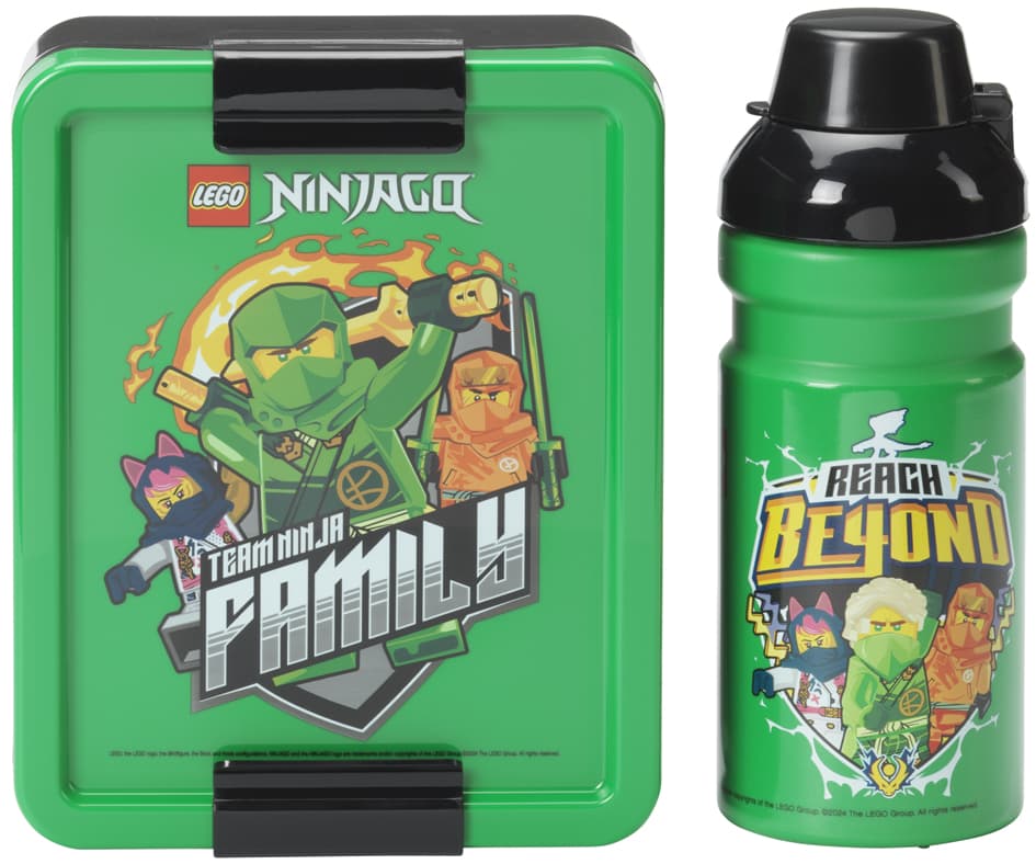 Lego Trinkflasche + Brotdose Lunch Set Ninjago Green, Grün