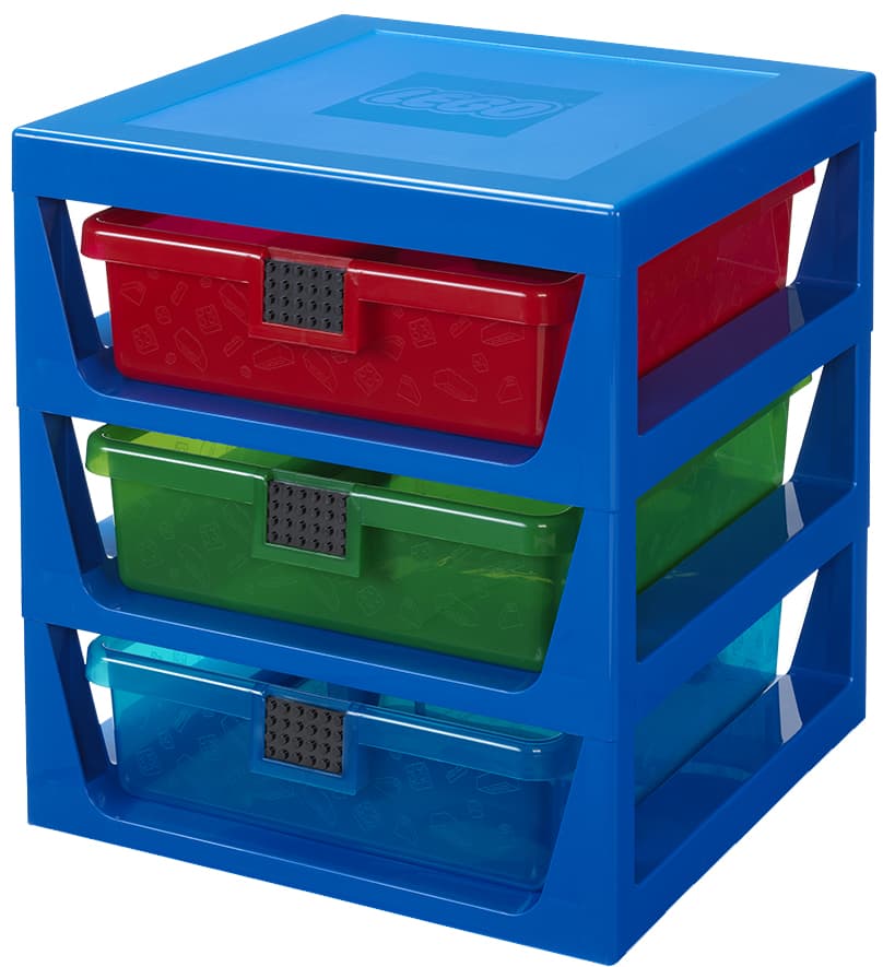 Lego Schubladenbox 3-Drawer Storage Rack, 3 Schübe, Blau