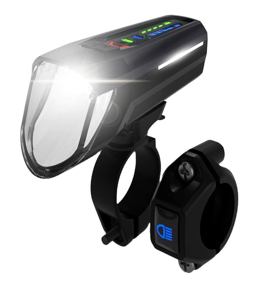 Fischer Fahrrad-Led-Frontleuchte Mit Fernlicht, 100 Lux