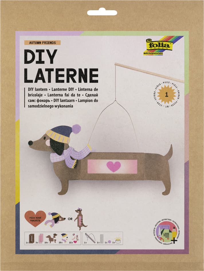 Folia Laternen-Bastelset Autumn Friends, Natur