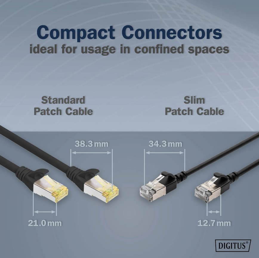 Digitus Slim Patchkabel, Kat. 6a, F/Ftp, Gelb, 1,5 M