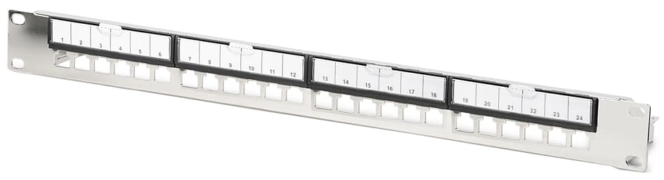 Digitus 19,  Modulares Patch Panel, 1 He, 24-Port, Silber