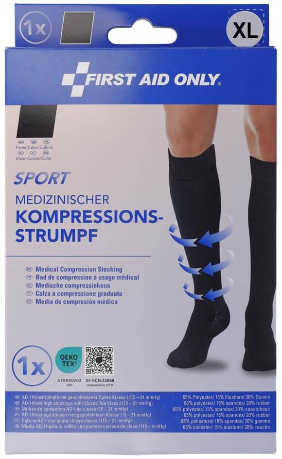 First Aid Only Kompressions-Strumpf Sport, Kniehoch, Xl