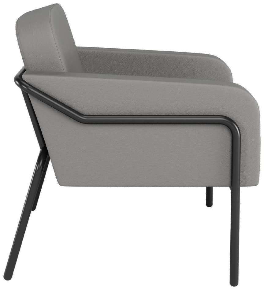 Paperflow Besuchersessel Medso Rund L, Kunstleder, Grau