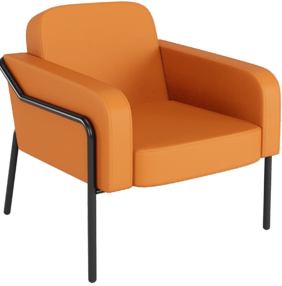 Paperflow Besuchersessel Medso Rund L, Kunstleder, Orange