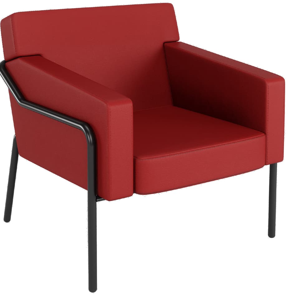 Paperflow Besuchersessel Medso T L, Kunstleder, Rot
