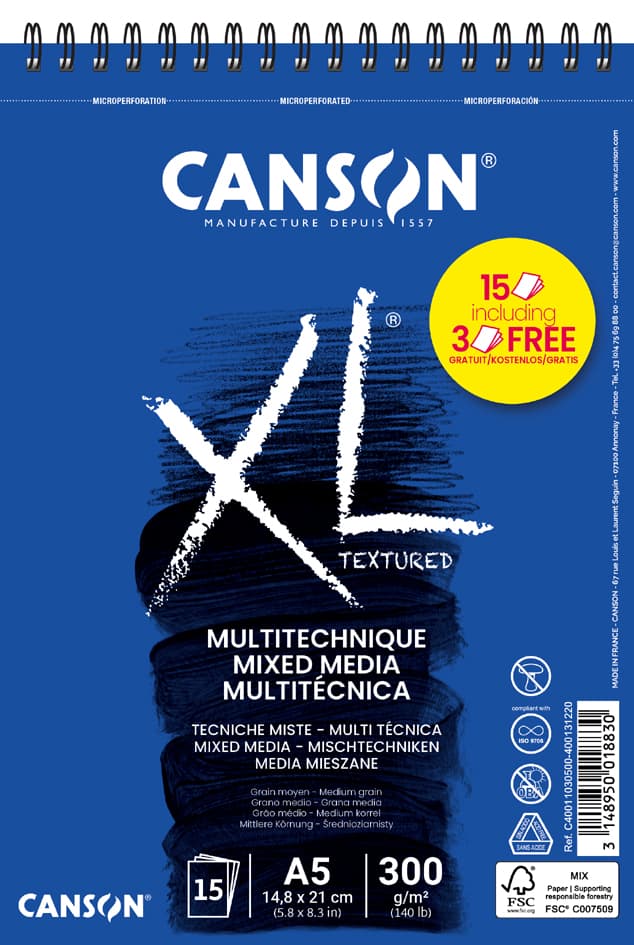 Canson Studienblock Xl Mixed Media Textured Aktion, Din A5