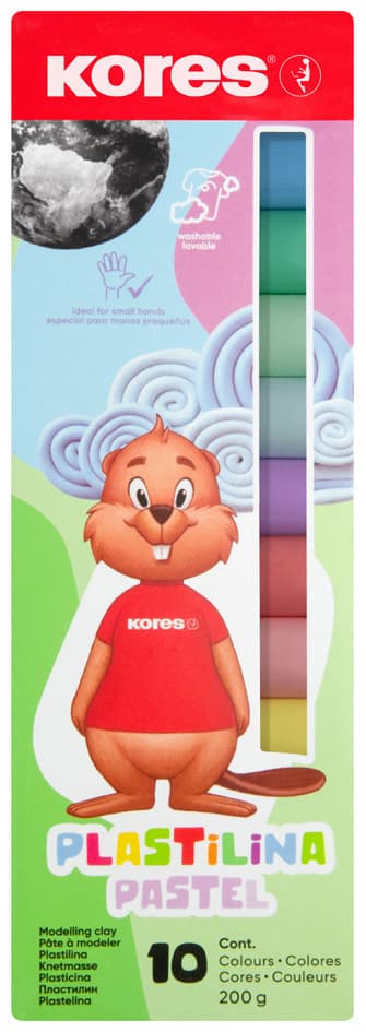 Kores Kinderknete , Plastilina Pastell, , 10 Pastellfarben