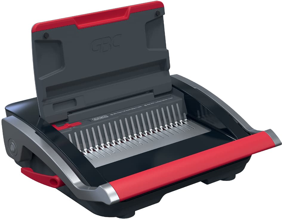 Gbc Plastikbindegerät Combbind Cb25, Schwarz/Rot/Silber