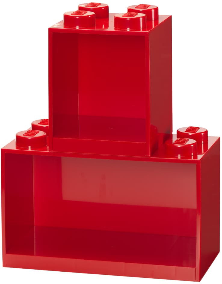 Lego Bausteinregal-Set Brick Shelf, 2-Teilig, Rot