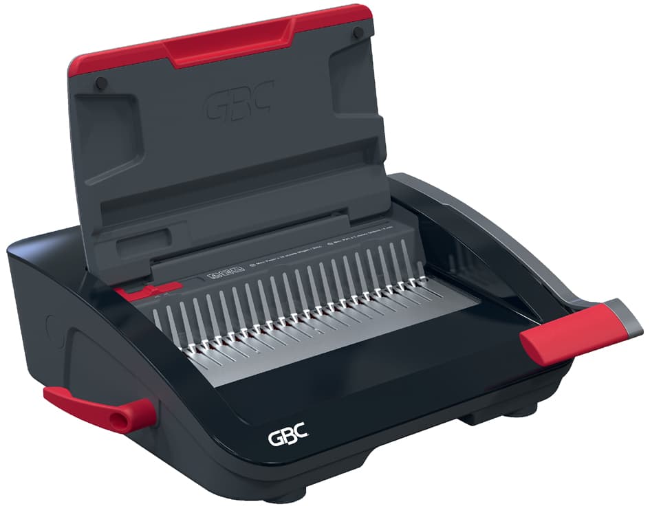 Gbc Plastikbindegerät Combbind Cb20, Schwarz/Rot/Silber