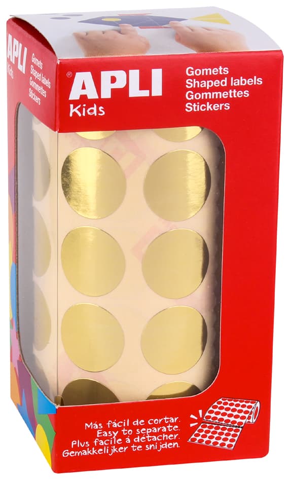 Apli Kids Sticker , Rund, , Auf Rolle, Silber