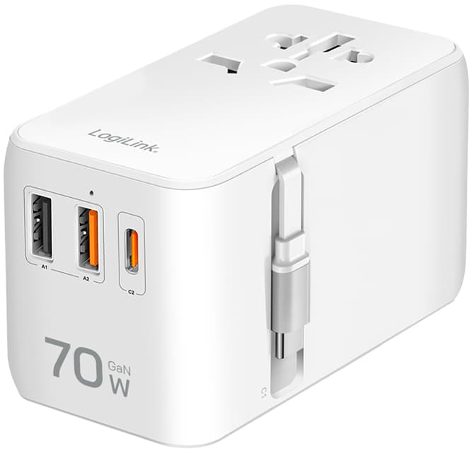 Logilink Universal-Reiseadapter (Eu/Aus/Us/Uk), 70 Watt